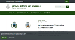 Desktop Screenshot of comune.rimasangiuseppe.vc.it